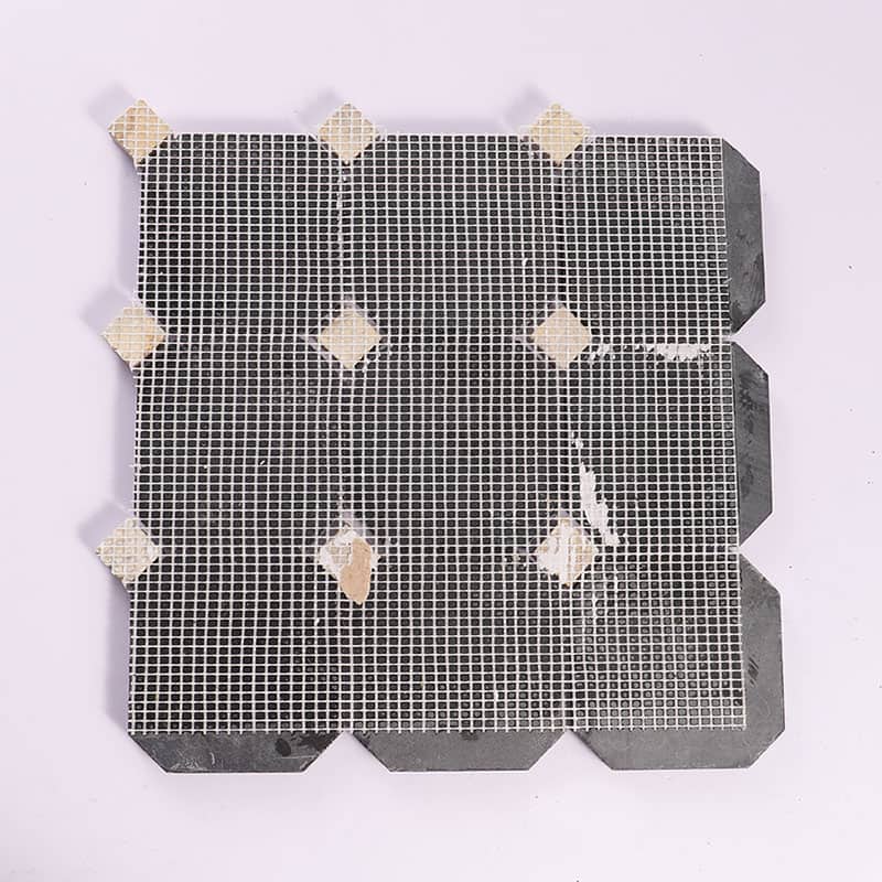 裏面メッシュ付き黒オクタゴンベージュスクエア大理石モザイク