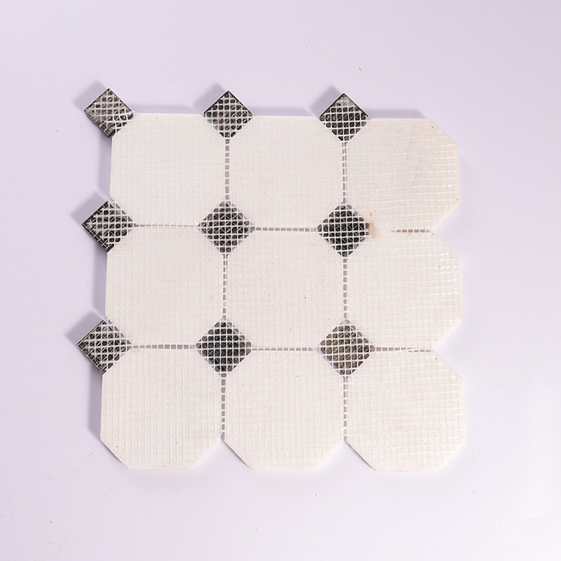 裏面メッシュ付きの大理石モザイクタイル