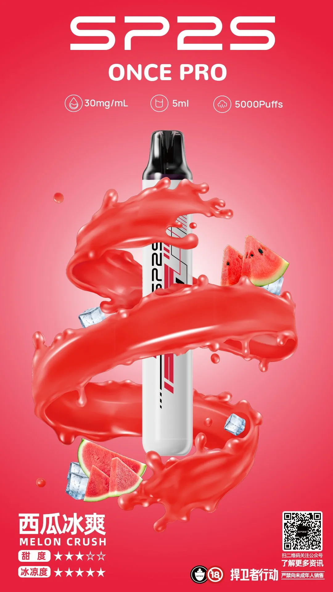 SP2S抛弃式 ONCE PRO 5000口一次性電子菸