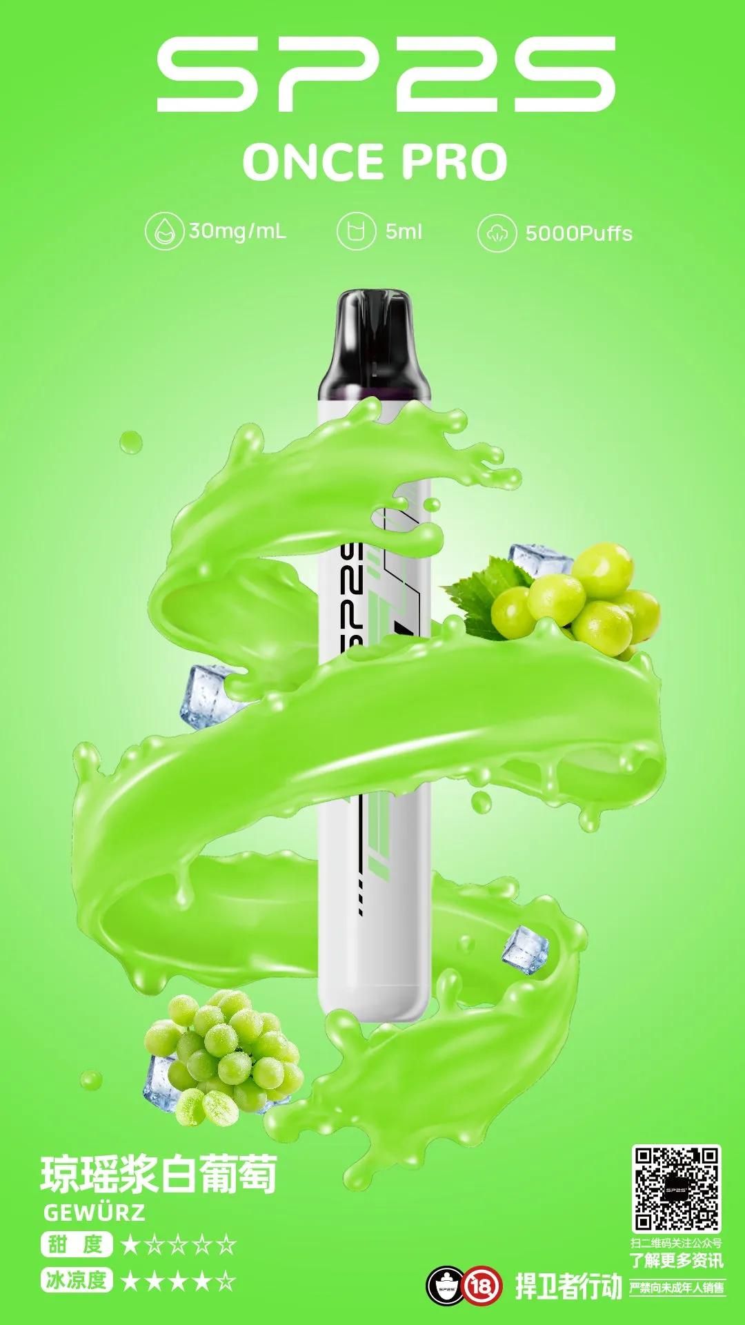 SP2S抛弃式 ONCE PRO 5000口一次性電子菸