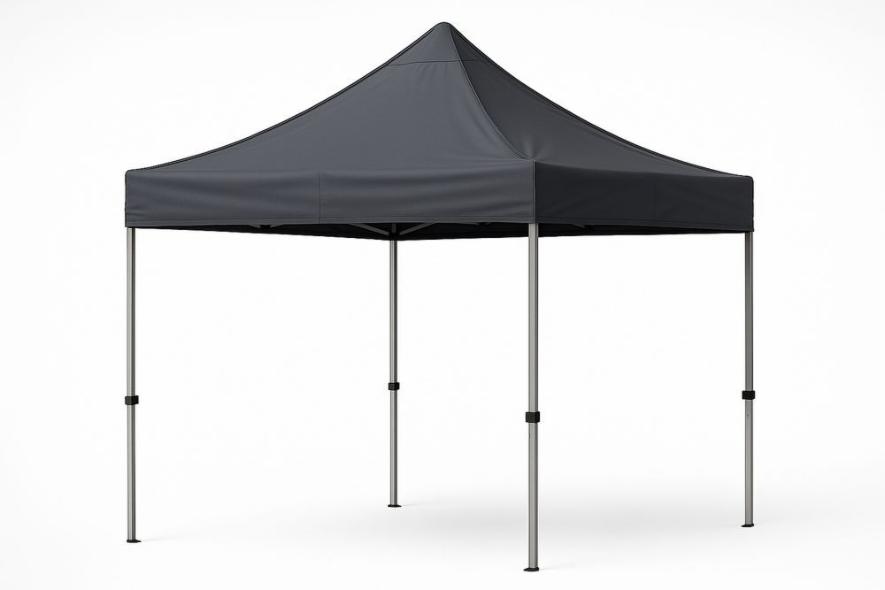 Outdoor Gazebo Tent Steel Frame PVC-Coated Polyester 300cm x 300cm Dark Grey