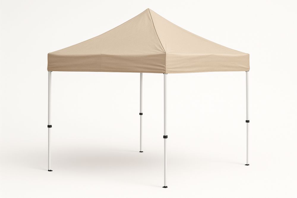 Beige Outdoor Polyester Pop-Up Gazebo Canopy 3m x 3m