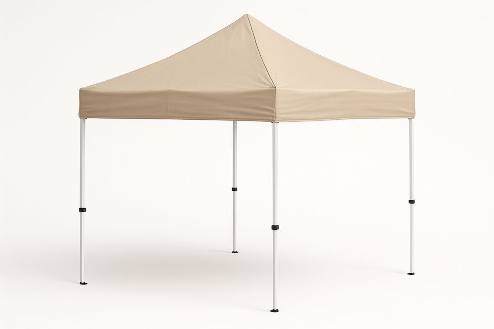 Beige Outdoor Polyester Pop-Up Gazebo Canopy 3m x 3m