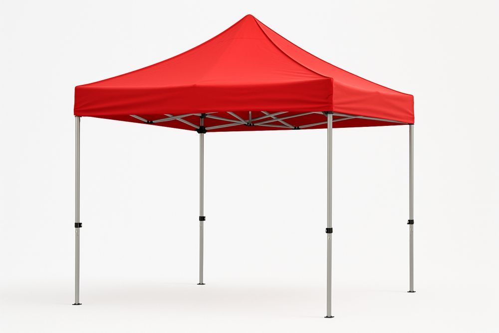 Red Pop-Up Gazebo Steel Frame Polyester Canopy 3x3m