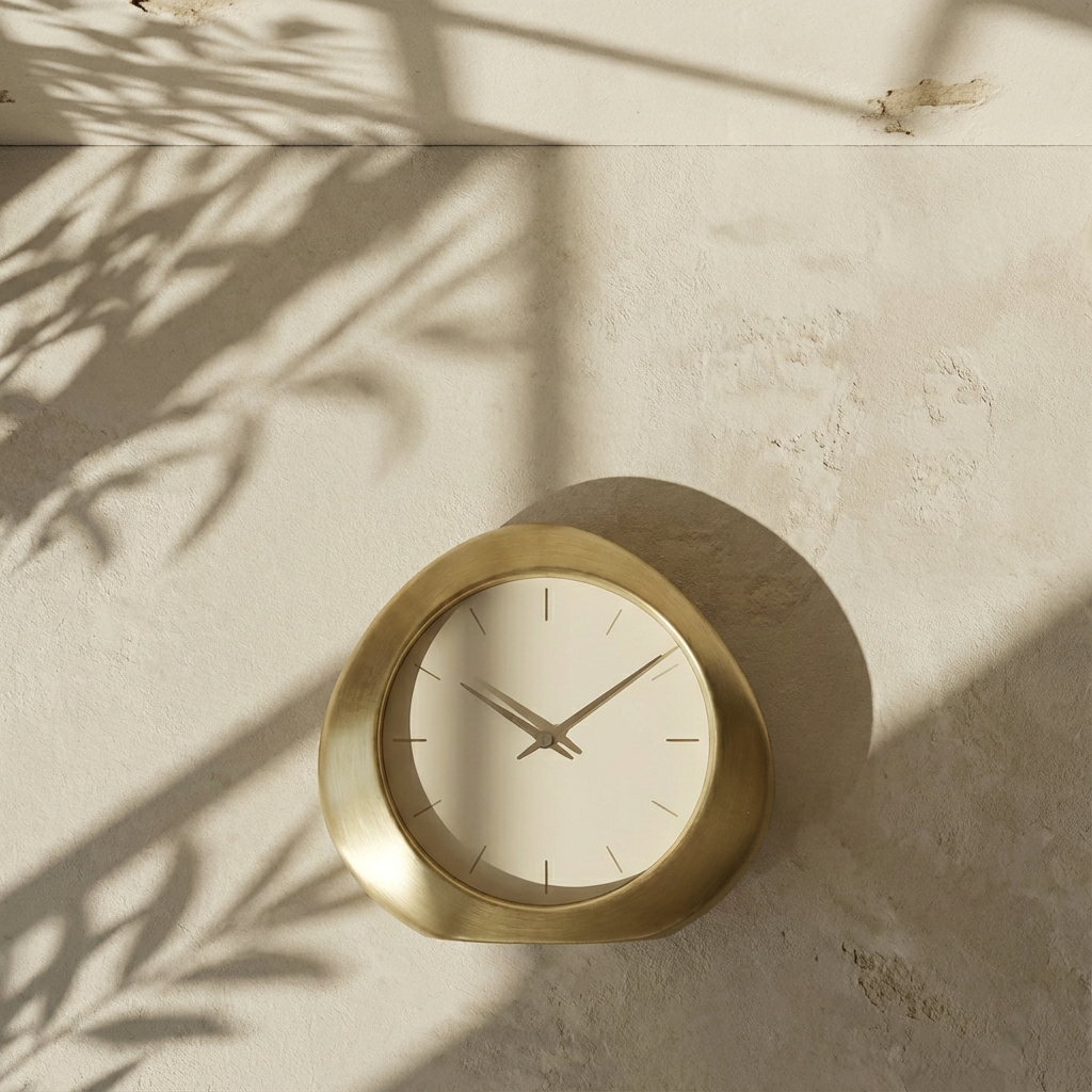 高雅金色時鐘細部設計展示