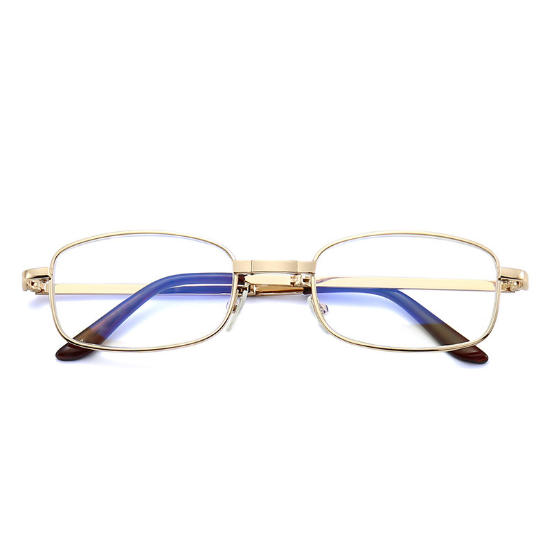 แว่นตาเก่าโลหะแบบพับได้กันแสงสีน้ำเงิน (แบบใช้ได้ทั่วไป)