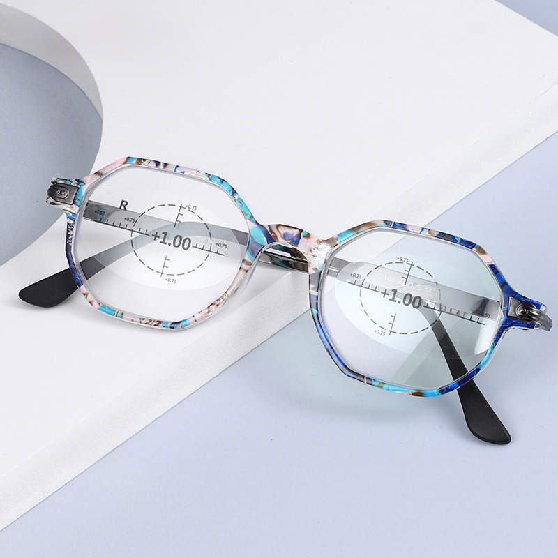แว่นตาเก่าแนววินเทจวงโฟกัสกันแสงสีน้ำเงิน (แบบใช้ได้ทั่วไป)