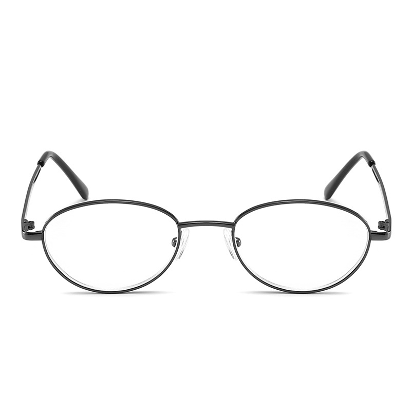 แว่นตาเก่าโลหะกรอบกลมกันแสงสีน้ำเงิน