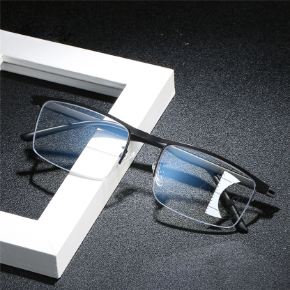 แว่นตาเก่าโลหะหลายโฟกัสกันแสงสีน้ำเงิน