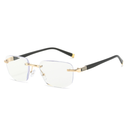 แว่นตาเก่าแบบไม่มีกรอบคลาสสิก