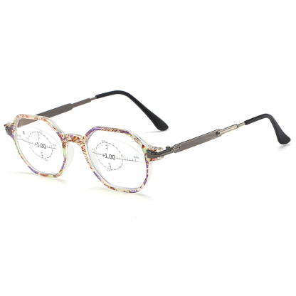 แว่นตาเก่าแนววินเทจวงโฟกัสกันแสงสีน้ำเงิน (แบบใช้ได้ทั่วไป)