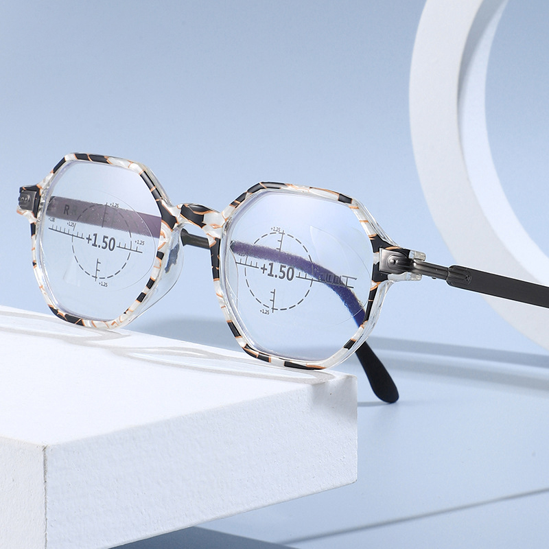 แว่นตาเก่าแนววินเทจวงโฟกัสกันแสงสีน้ำเงิน (แบบใช้ได้ทั่วไป)