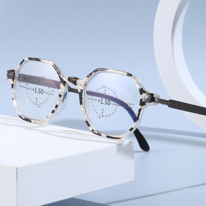 แว่นตาเก่าแนววินเทจวงโฟกัสกันแสงสีน้ำเงิน (แบบใช้ได้ทั่วไป)
