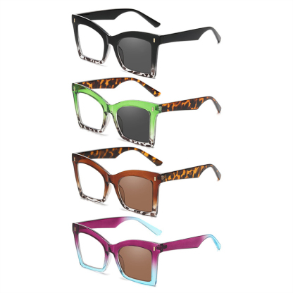 แว่นตาเก่าแฟชั่นกรอบใหญ่เปลี่ยนสี กันแสงสีน้ำเงิน สไตล์อินสตาแกรม