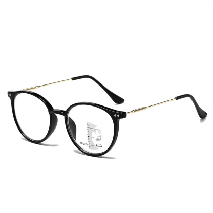 แว่นตาเก่าแบบกรอบกลมหลายโฟกัสกันแสงสีน้ำเงิน