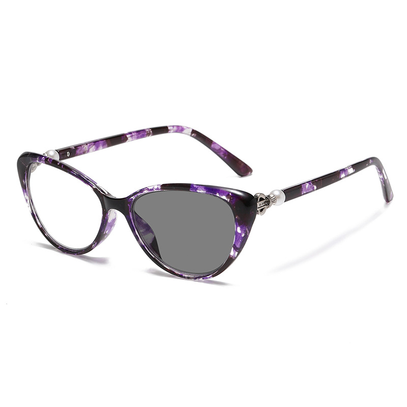 แว่นตาเก่าแฟชั่นแมวตาเปลี่ยนสี กันแสงสีน้ำเงิน (หลายโฟกัส)