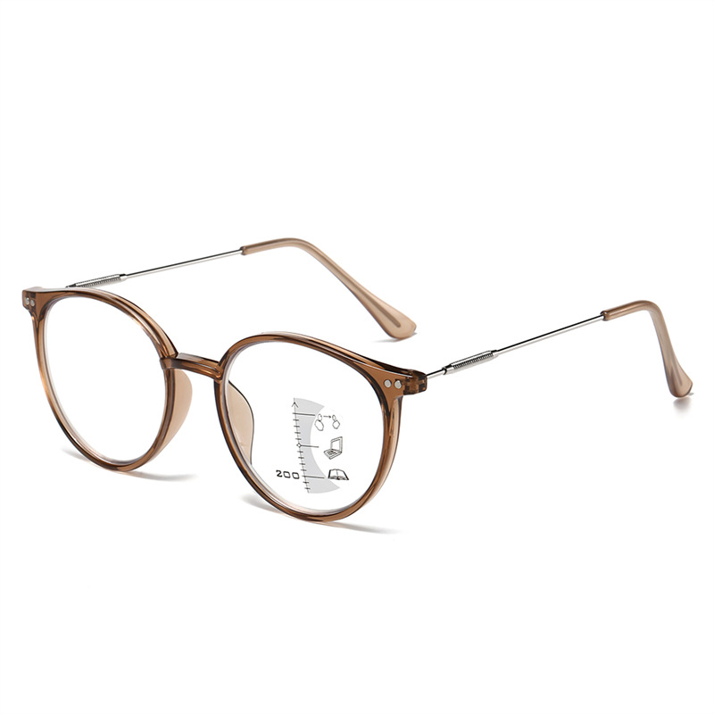 แว่นตาเก่าแบบกรอบกลมหลายโฟกัสกันแสงสีน้ำเงิน