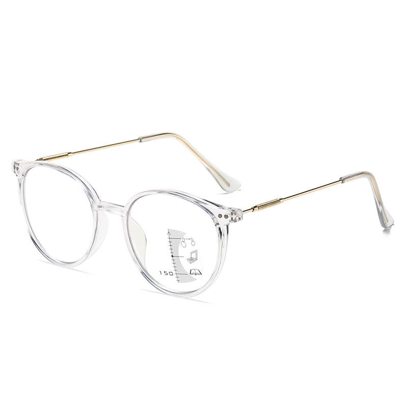 แว่นตาเก่าแบบกรอบกลมหลายโฟกัสกันแสงสีน้ำเงิน