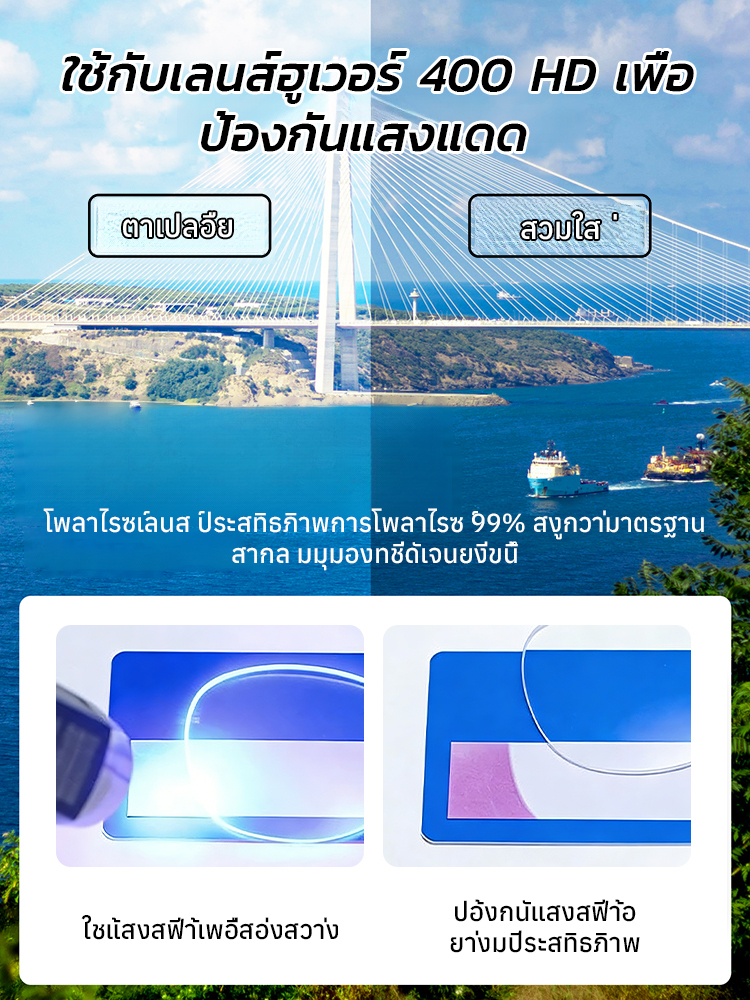 แว่นตาอ่านหนังสือป้องกันการตกปลาหกประการแบบหลายโฟกัส