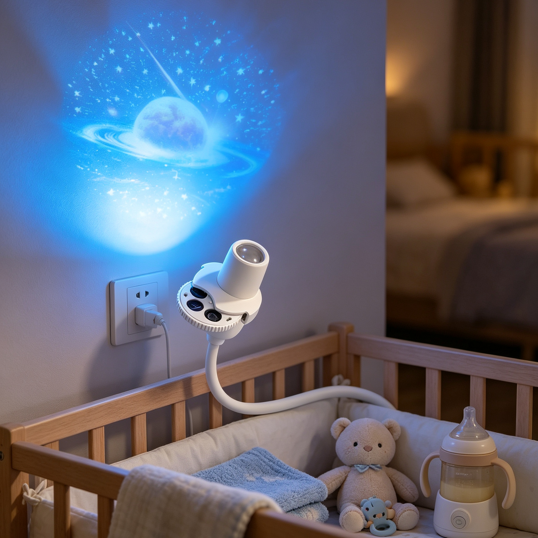 Creative Deep Sea Projection Lamp Dynamic Ocean Wave LED Night Light 360 Adjustable Room Decor for Sleep and Parties