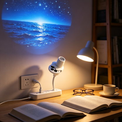 Creative Deep Sea Projection Lamp Dynamic Ocean Wave LED Night Light 360 Adjustable Room Decor for Sleep and Parties