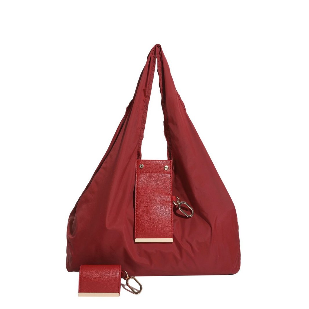 Keychain Tote Bag | Foldable Shopping Bag | Compact Pocket Tote | Water-Repellent Travel Pouch | Expandable Grocery Bag | Heavy-Duty Shoulder Bag | Mini Keychain Pouch