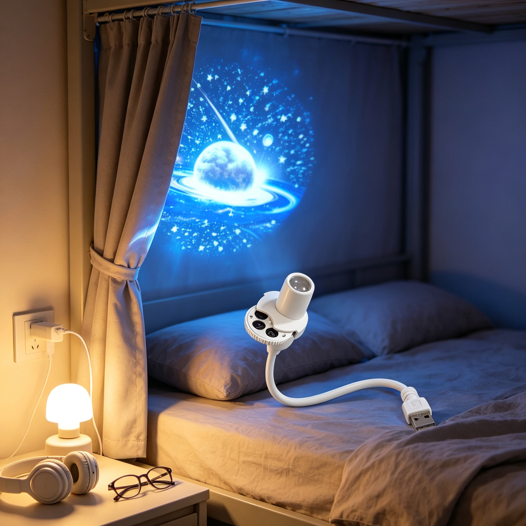 Creative Deep Sea Projection Lamp Dynamic Ocean Wave LED Night Light 360 Adjustable Room Decor for Sleep and Parties
