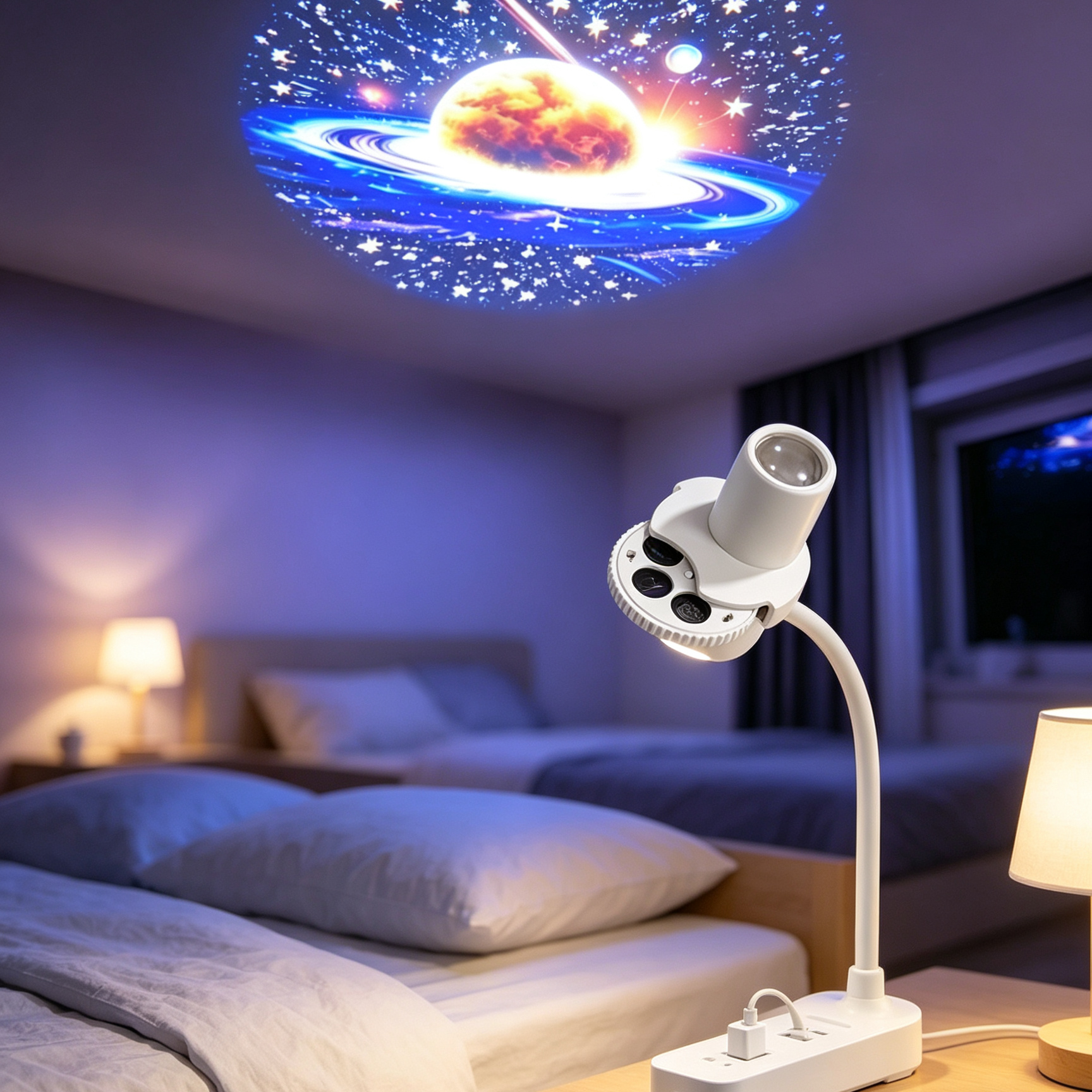 Creative Deep Sea Projection Lamp Dynamic Ocean Wave LED Night Light 360 Adjustable Room Decor for Sleep and Parties