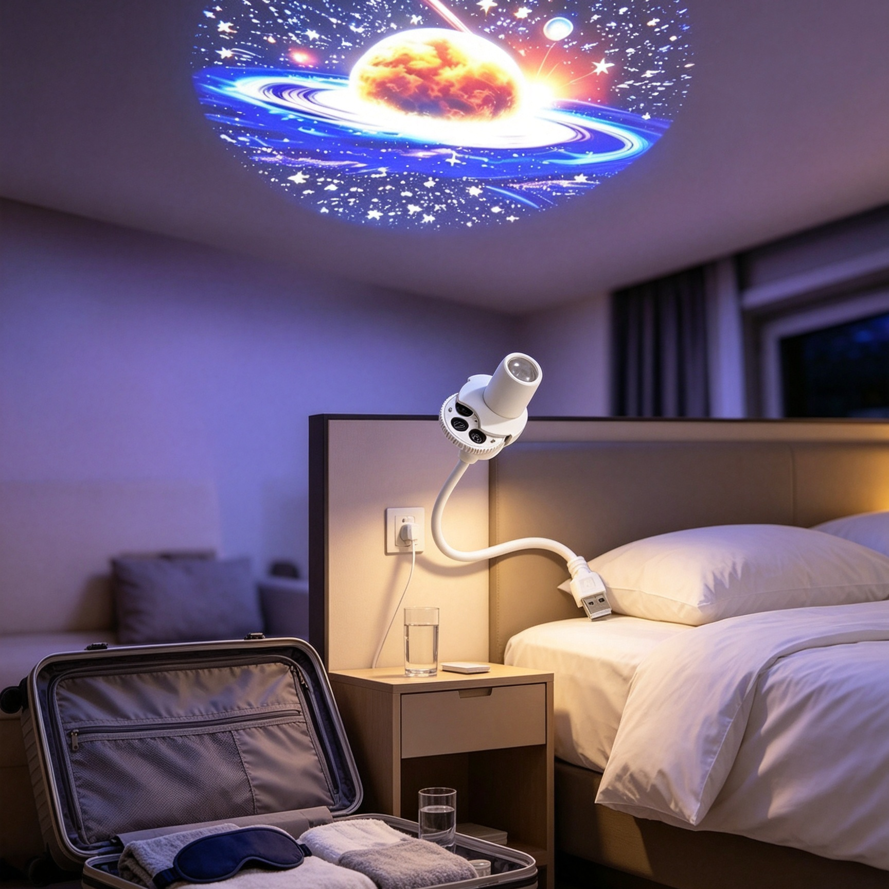 Creative Deep Sea Projection Lamp Dynamic Ocean Wave LED Night Light 360 Adjustable Room Decor for Sleep and Parties