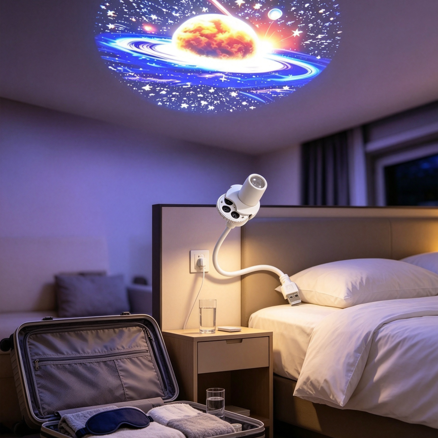 Creative Deep Sea Projection Lamp Dynamic Ocean Wave LED Night Light 360 Adjustable Room Decor for Sleep and Parties
