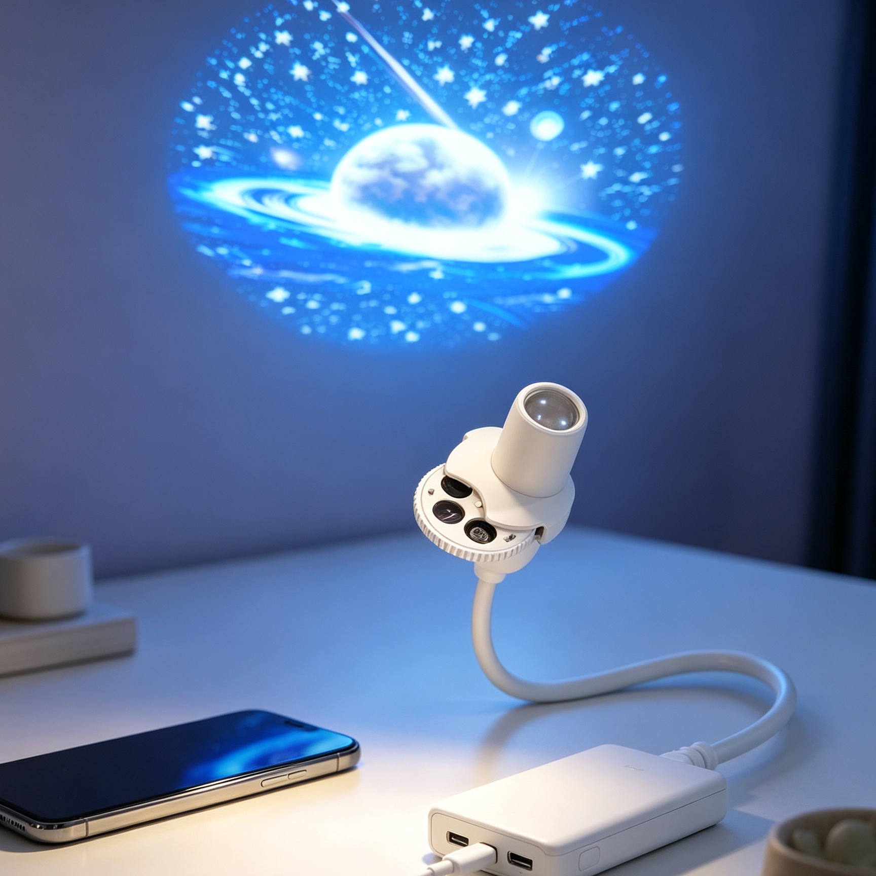 Creative Deep Sea Projection Lamp Dynamic Ocean Wave LED Night Light 360 Adjustable Room Decor for Sleep and Parties