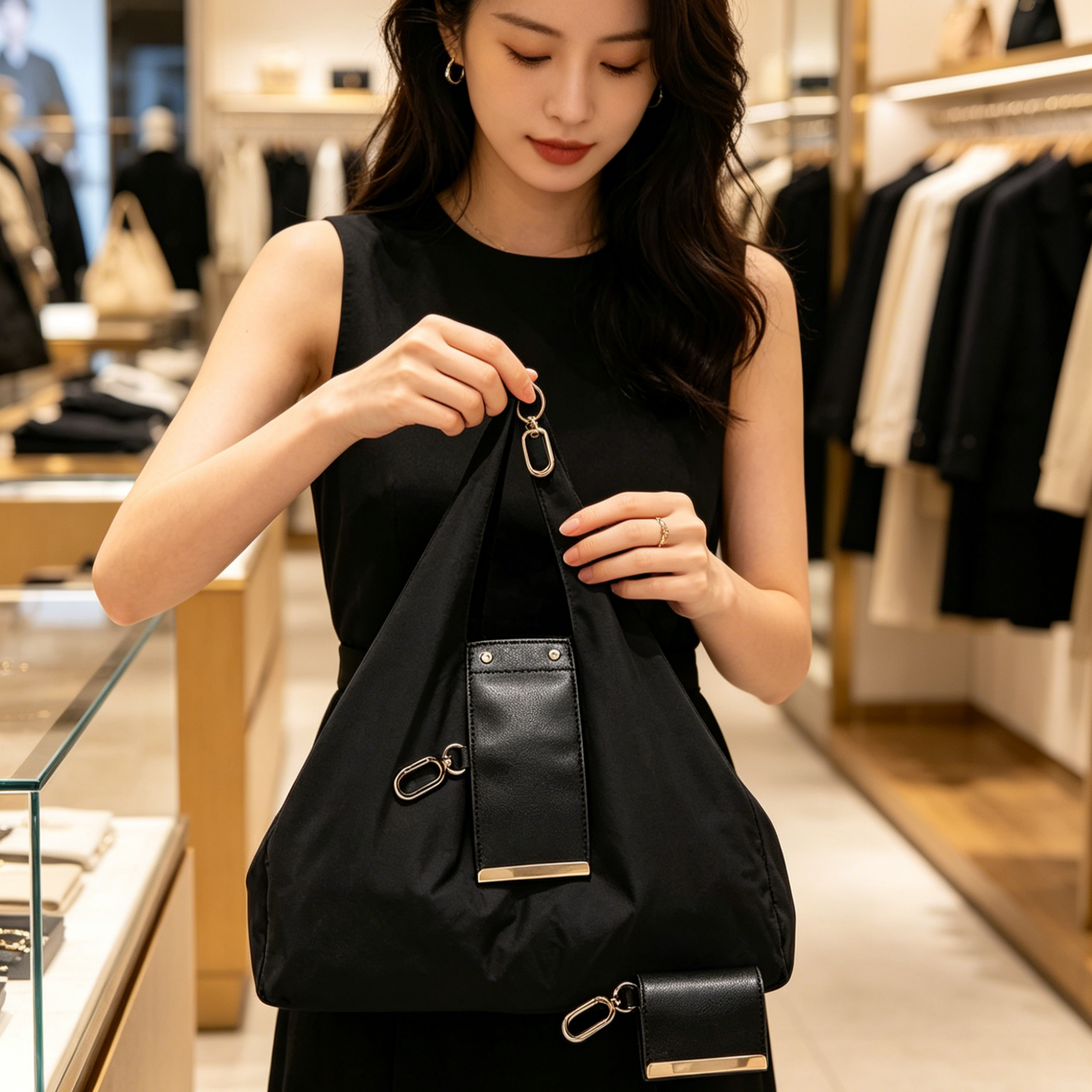 Keychain Tote Bag | Foldable Shopping Bag | Compact Pocket Tote | Water-Repellent Travel Pouch | Expandable Grocery Bag | Heavy-Duty Shoulder Bag | Mini Keychain Pouch