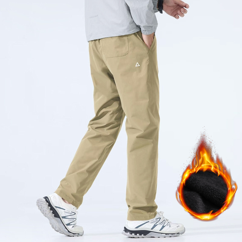 【Fleece-lined and Waterproof】Fun-fitting Triangle Label Casual Pants