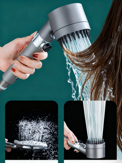 Multifunctional supercharged hand-held shower