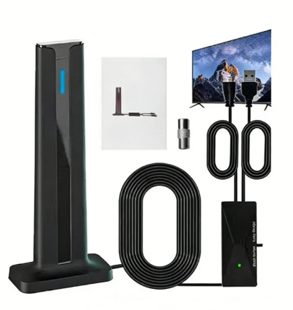 HD 4K Digital TV Antenna (DVB-T2) – 300KM+ Long Range with Signal Booster – Free Local Channels for Smart TV & Old TV