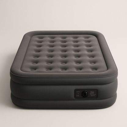 Inflatable Air Mattress Queen Size PVC Dark Grey 203x152x46cm