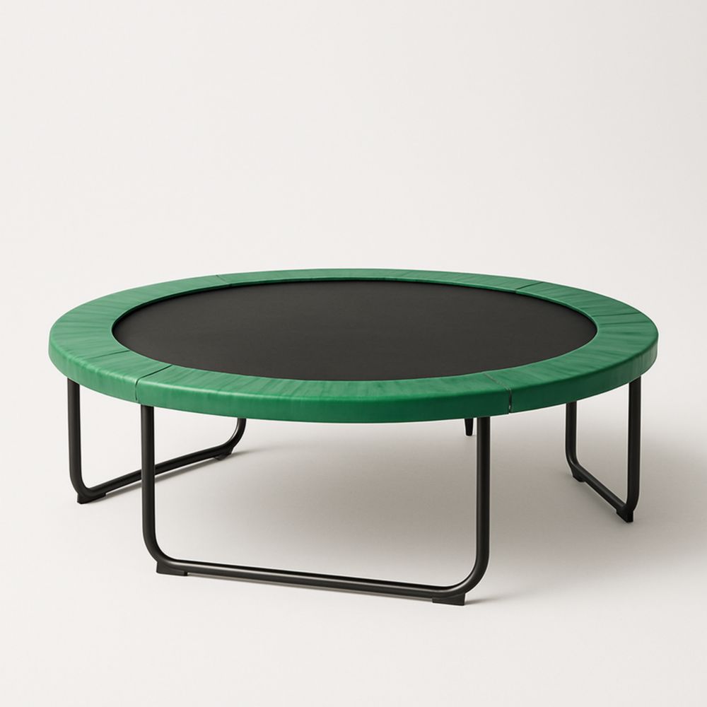 Round Green Trampoline with Metal Frame and PVC Pad