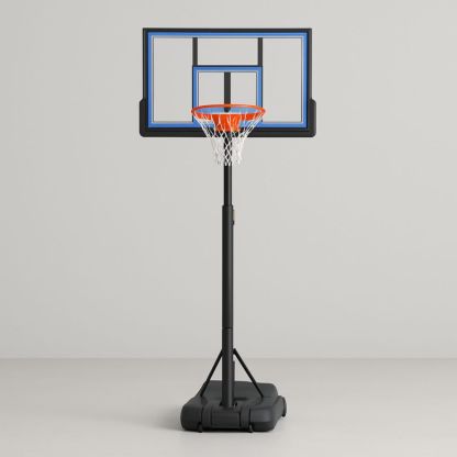 Adjustable Portable Basketball Hoop Black/Orange 305cm Polycarbonate Backboard