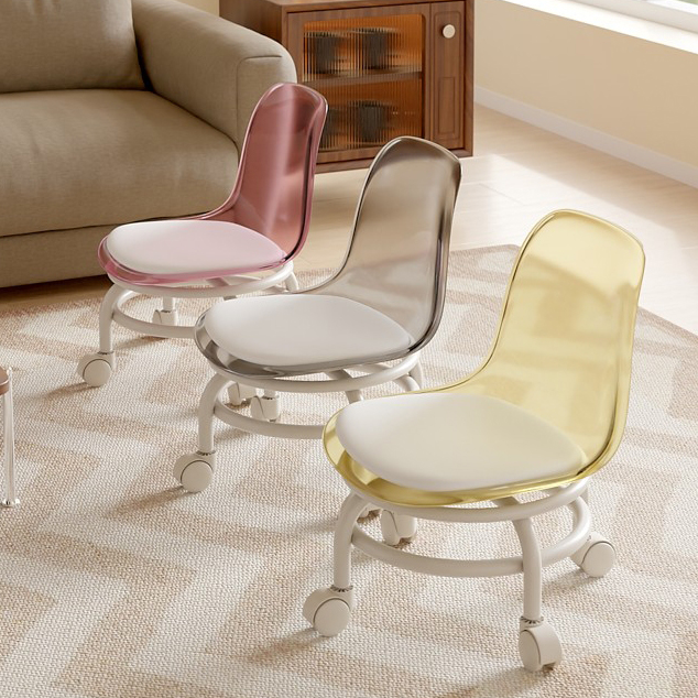 Transparent acrylic swivel home small stool