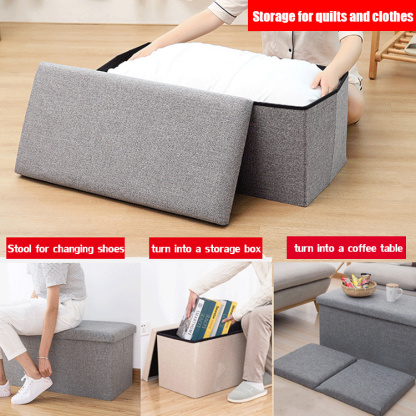 Foldable fabric storage stool