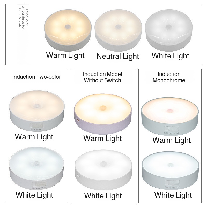 Usb Rechargeable Light Night Light Magnet Sensor Solid Button Switch