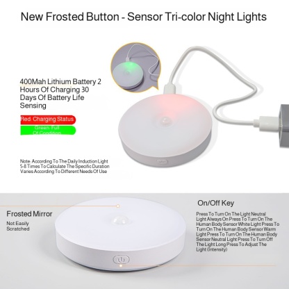 Usb Rechargeable Light Night Light Magnet Sensor Solid Button Switch