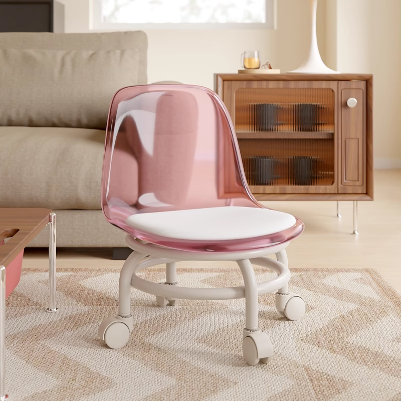 Transparent acrylic swivel home small stool