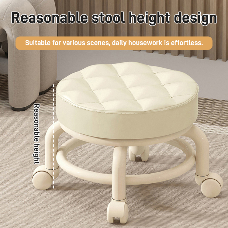 Silent caster low stool
