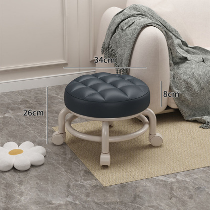 Silent caster low stool