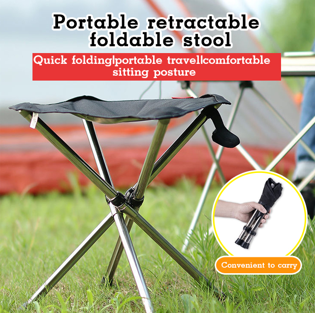 Portable telescopic folding stool