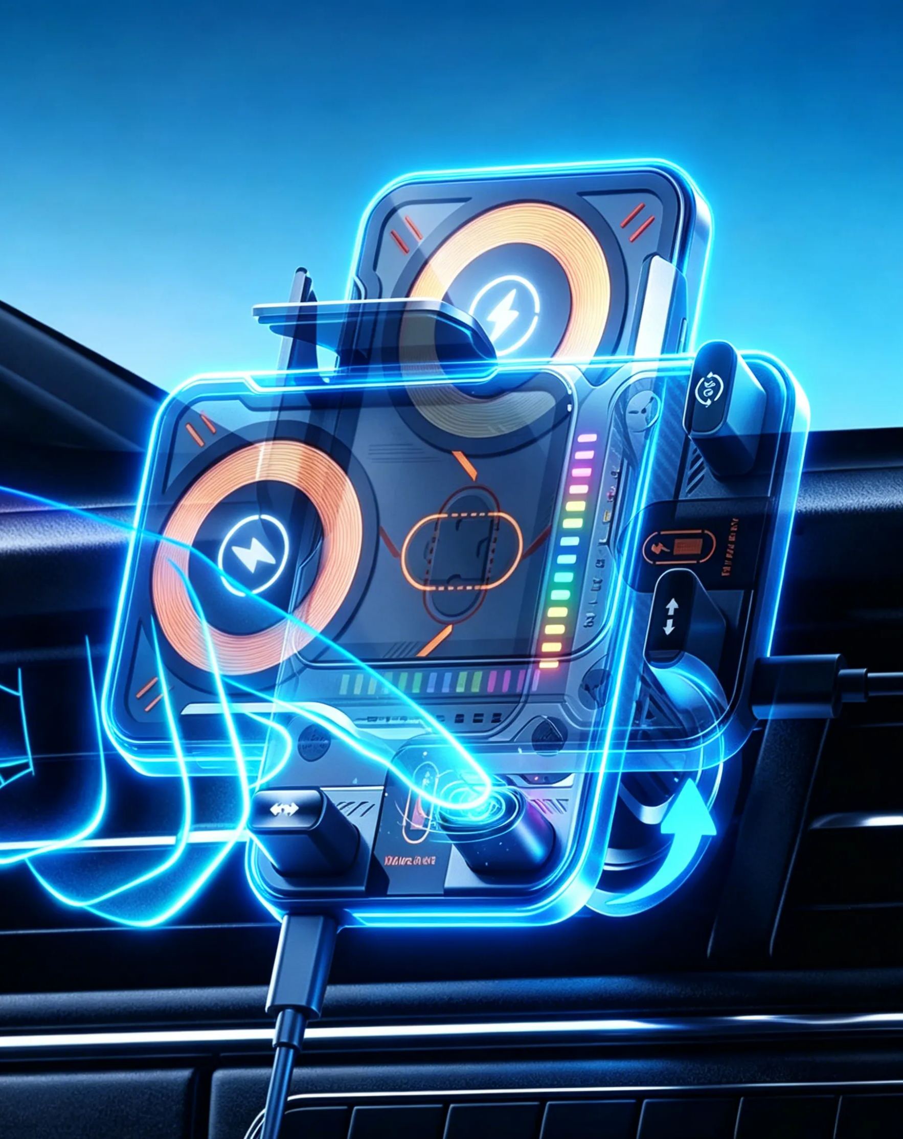 Wireless fast charging car phone holder