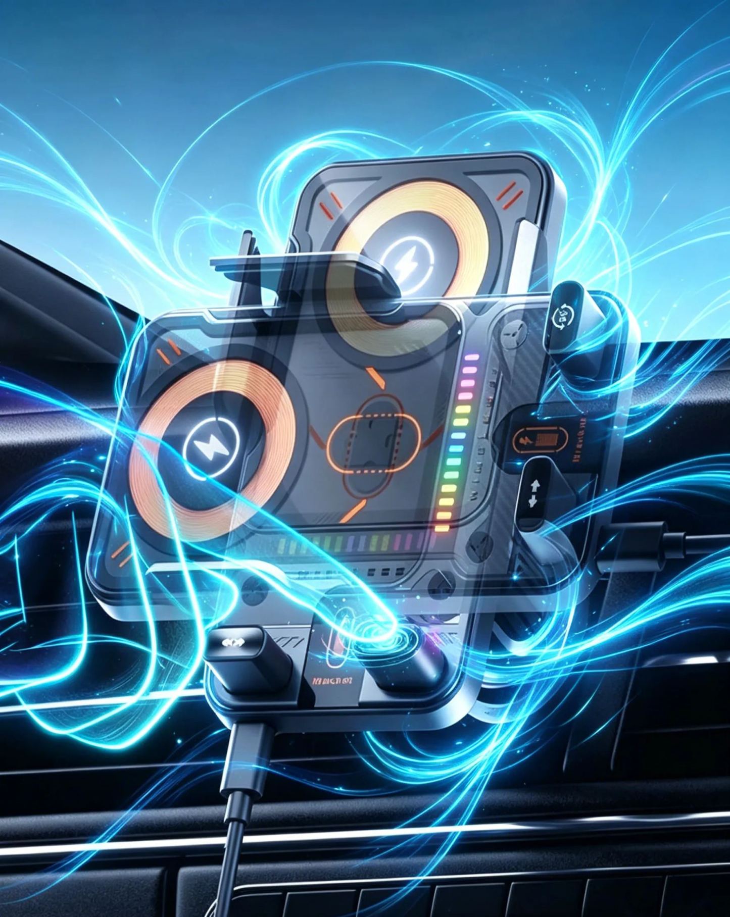 Wireless fast charging car phone holder