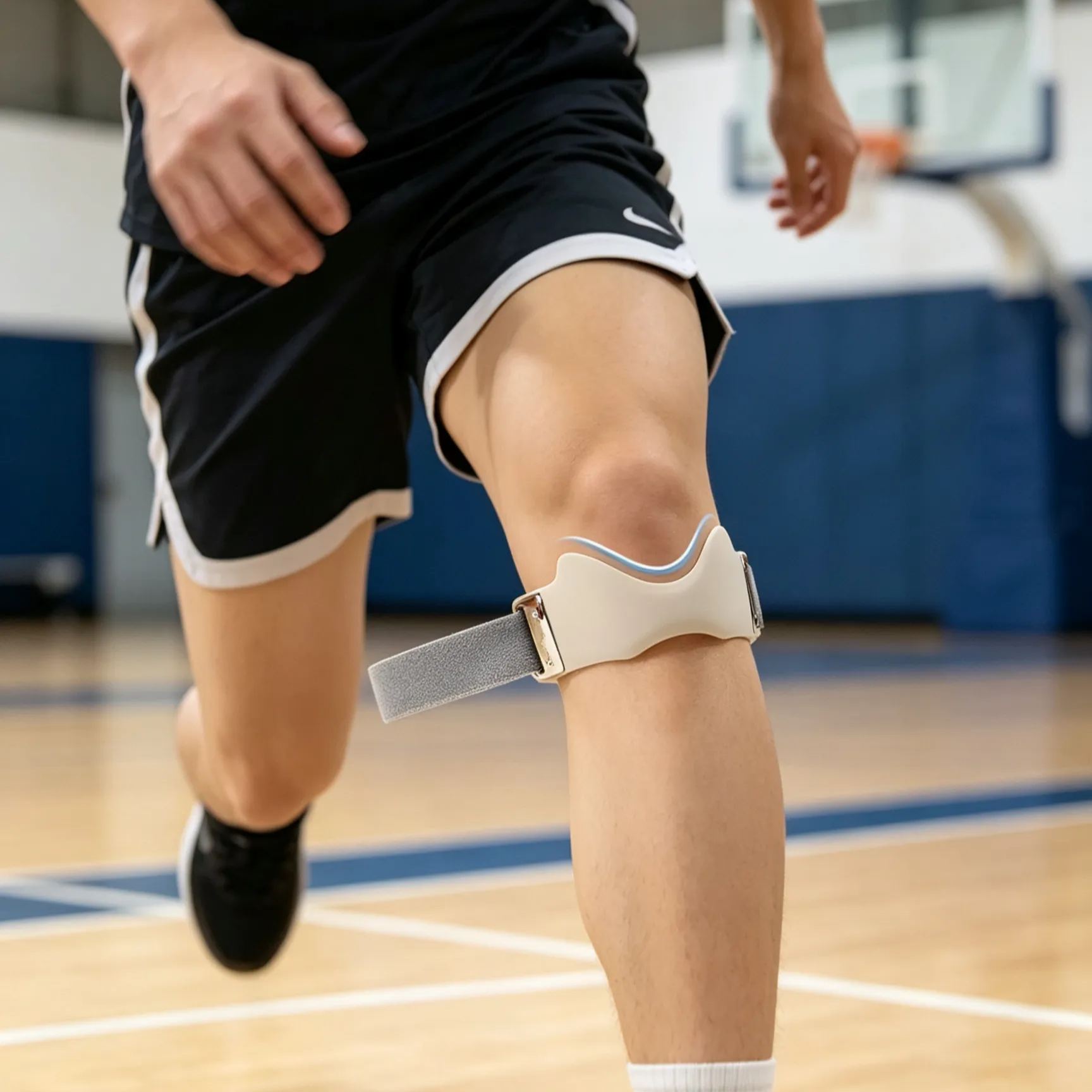 Airbag silicone patellar brace, professional-grade knee brace for sports, knee joint protection, bre