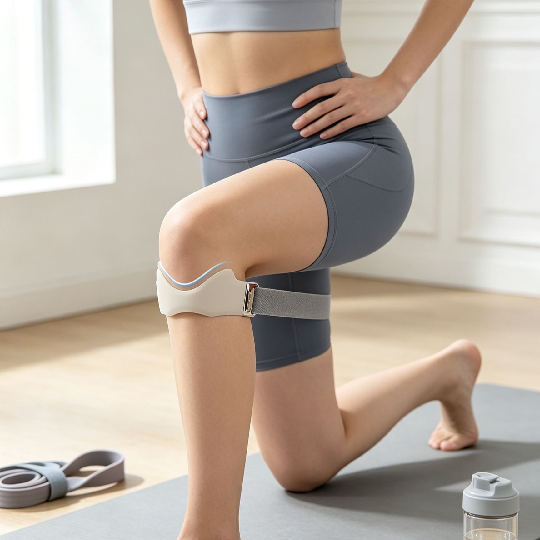 Airbag silicone patellar brace, professional-grade knee brace for sports, knee joint protection, bre